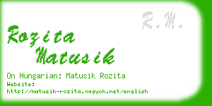 rozita matusik business card